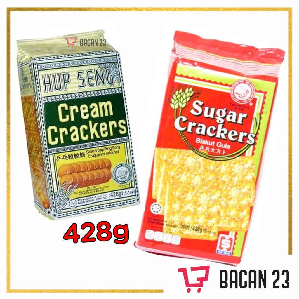 

Hup Seng Cream Crackers 428g - ( Asin / Manis ) / Biskuit Gabin / Bacan 23 - Bacan23