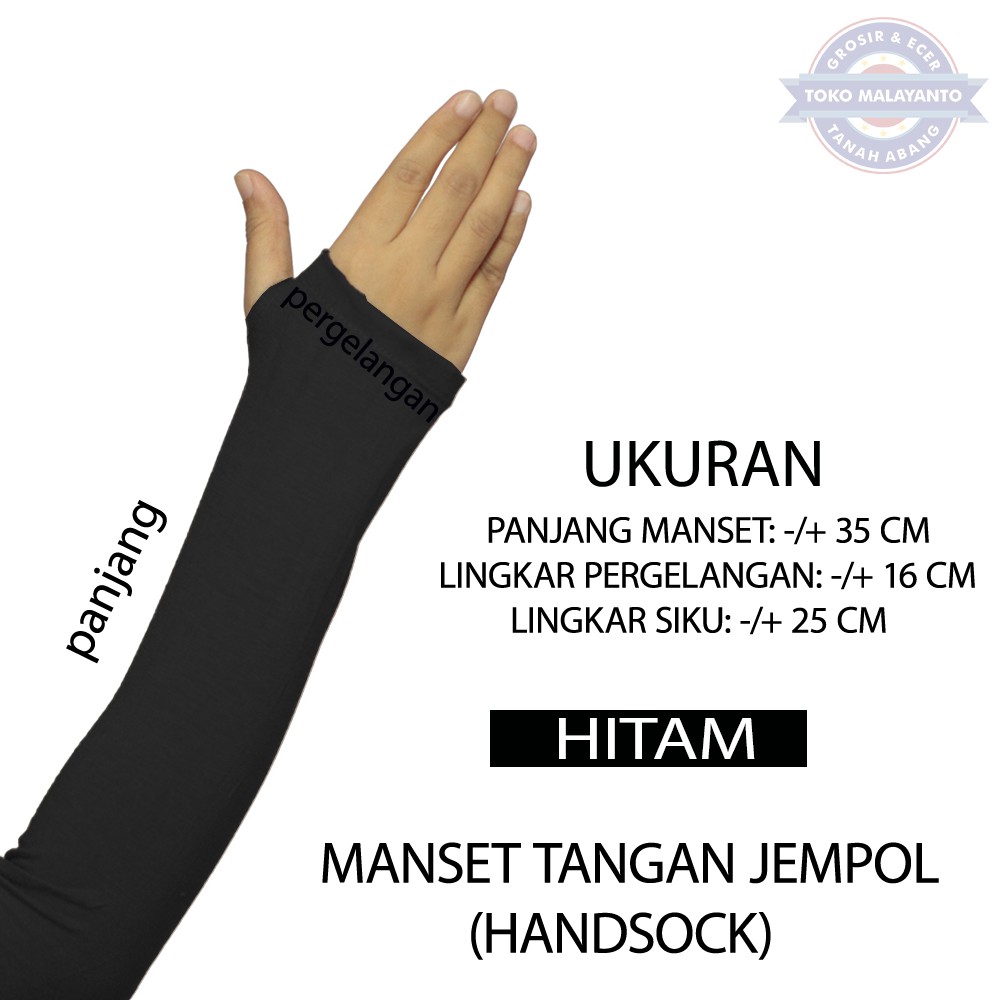 MANSET TANGAN DAN MANSET TANGAN JEMPOL  Pria dan Wanita/Fingerless/Handshock Jempol Polos Bahan KAOS-6