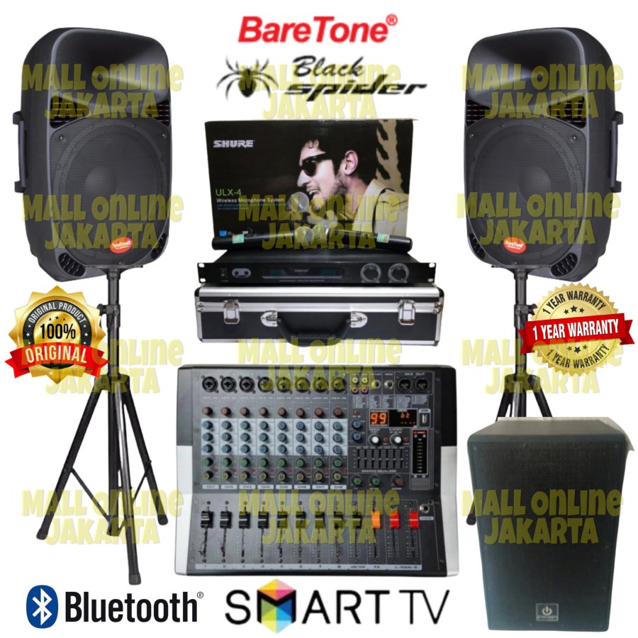 Paket speaker Baretone 15 inch sound system subwoofer aktif 12 inch