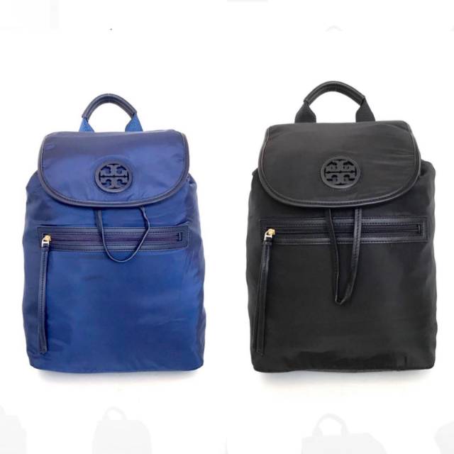 Tory Burch Nylon Backpack tas original authentic asli hitam black navy biru