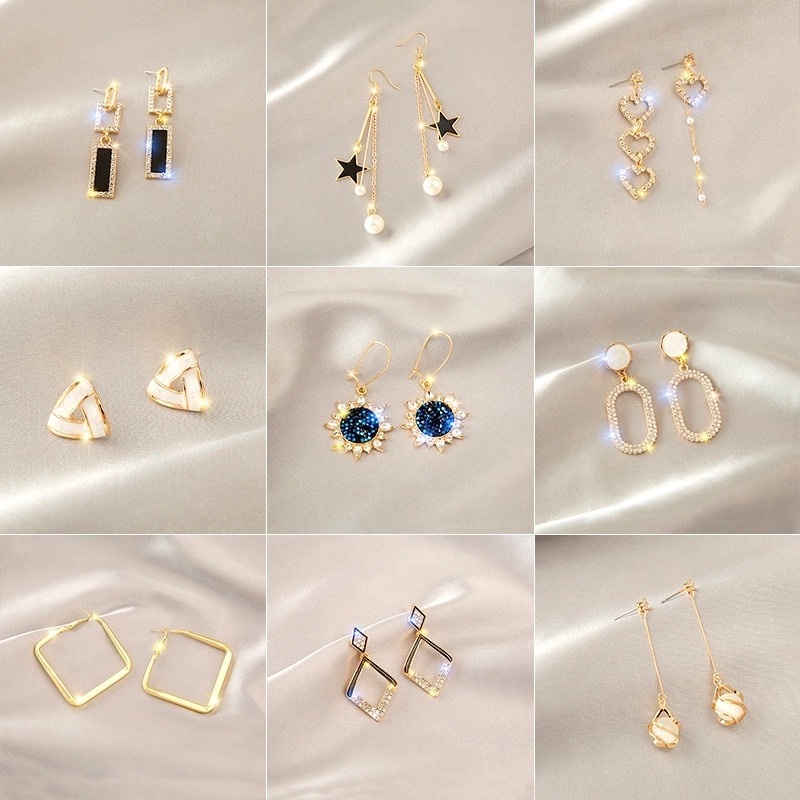 Anting Tusuk Gantung Temperament Warna Gold Gaya Koreatrendy Untuk Wanita