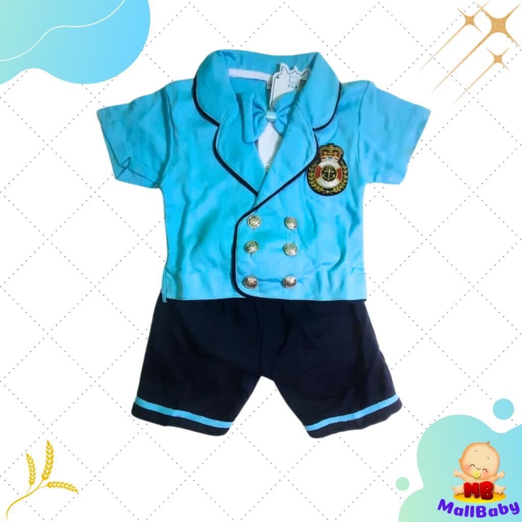 Baju Bayi Laki Baru Lahir Setelan Pakaian Anak Cowok Newborn Rompi Dasi School Mall Baby