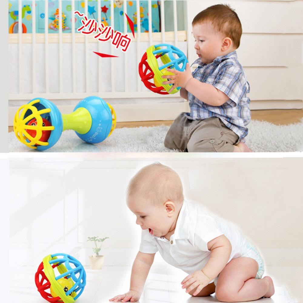 MAINAN BAYI / BOLA PUTAR RATTLE TEETHER DENGAN SUARA KERINCINGAN MAINAN ANAK BAHAN KARET LEMBUT