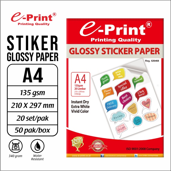 e-print Stiker  Glossy Photo Paper A4