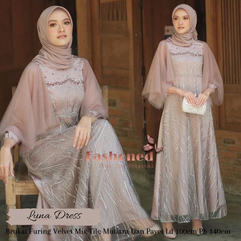 Luna Dress Brukat Muslim Jumbo XXXL Ld 120CM Ld 110CM Ld 100CM Brokat Lucia Dress Calista Maxi Premium Kondangan Kekinian Terbaru Lebaran Grosir Dres Pesta Tunagan Lamaran Pernikahan Resepsi Wisuda Seragaman Baju Lebaran Gaun Pesta Murah Konveksi Sage