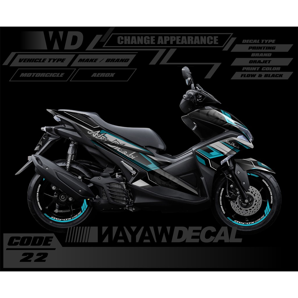 decal aerox striping aerox sticker motor