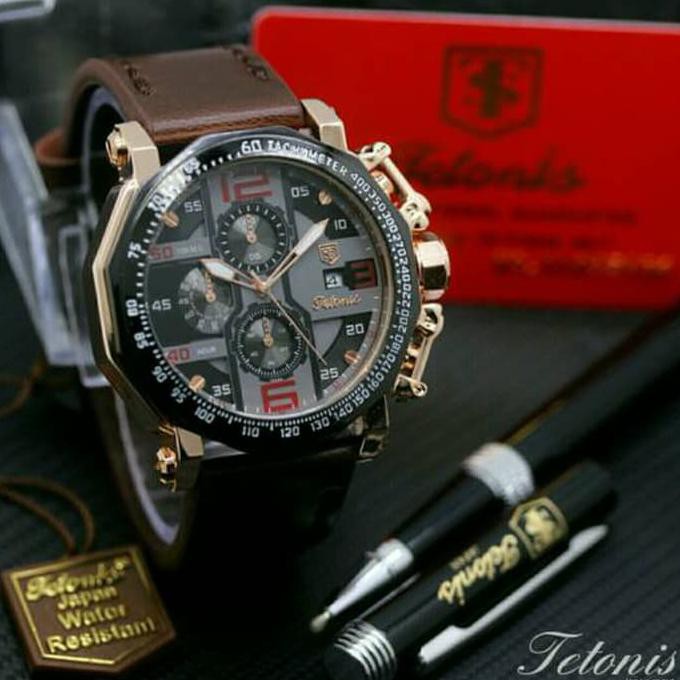 Kualitas Terbaik Jam Tangan Pria Tetonis 6012 Body Rose OriginaL BARANG BAGUS