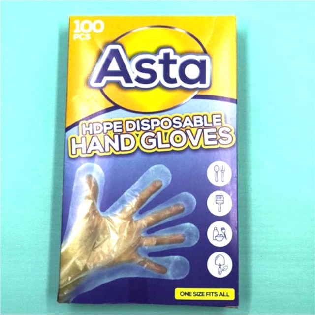 Sarung tangan plastik ASTA isi 100pcs / sarung tangan kecantikan salon / hand glove READY