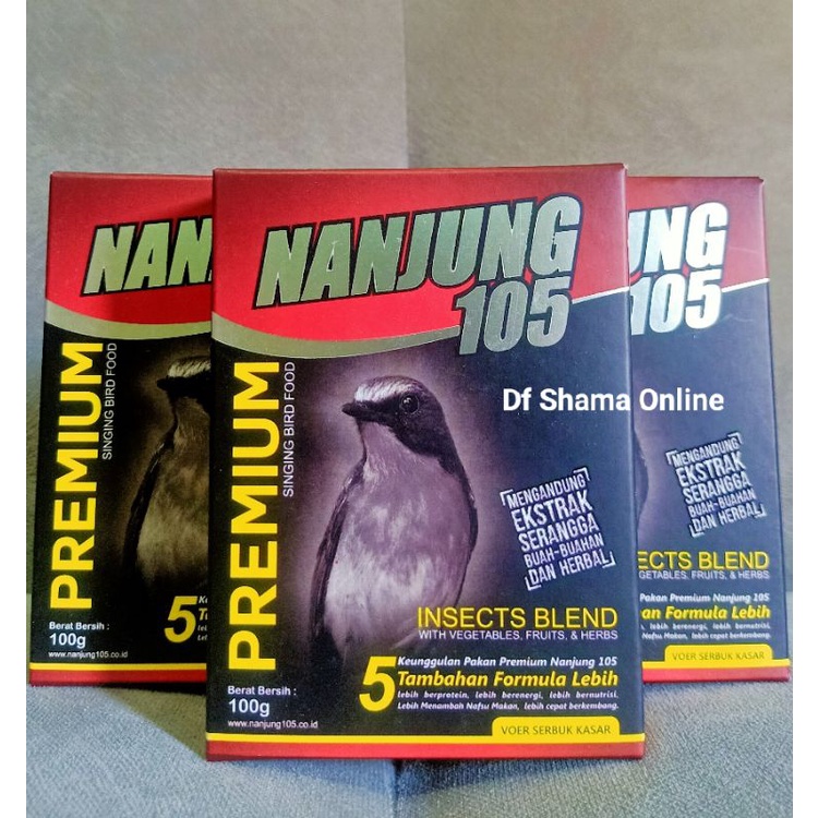 Nanjung 105 Ebod Jaya Voer Serbuk Kasar 100gr Pakan Burung Murai Kacer Tledekan Ciblek Branjangan