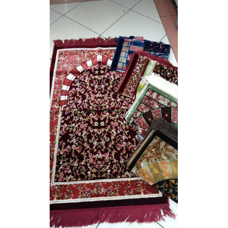 Sajadah Turki Karpet Motif Raudah premium Ukuran Jumbo warna tebal bulu halus proginal