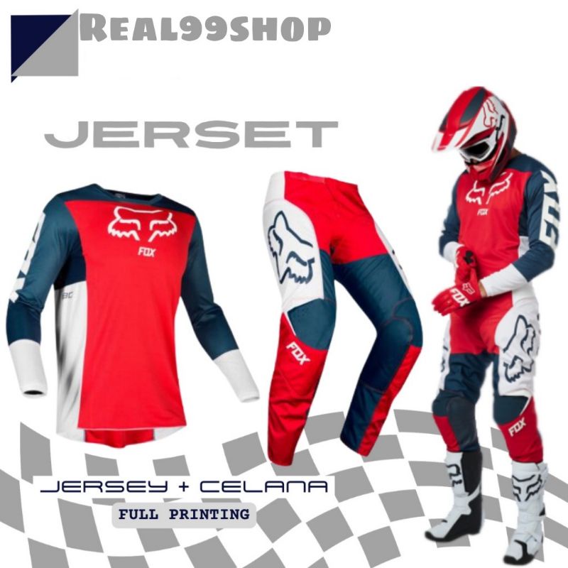 Setelan Jersey set Motor Cross Jerset Trail Stelan Baju celana Motocross