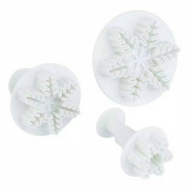 Cetakan kue fondant snowflake frozen cutter alas adonan plunger modelling