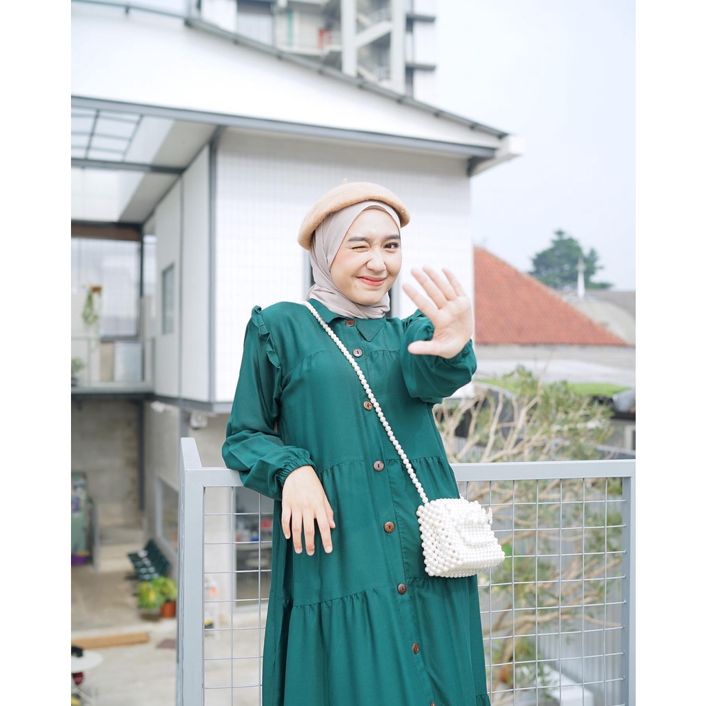 BERLYN DRESS - DRESS WANITA - KOREAN STYLE - PAKAIAN MUSLIM