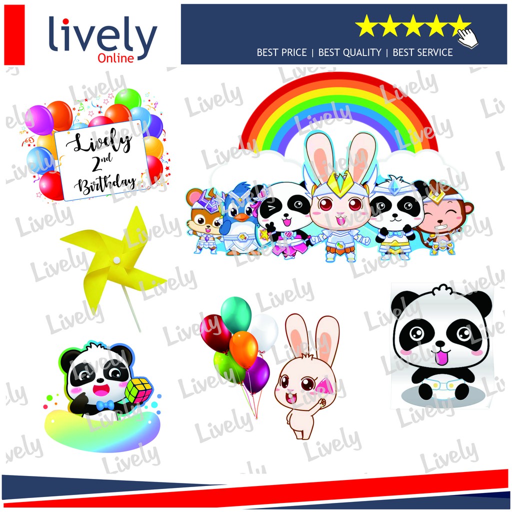 CUSTOM NAMA CAKE TOPPER KARAKTER HIASAN KUE HBD HAPPY BIRTHDAY BABY BUS set