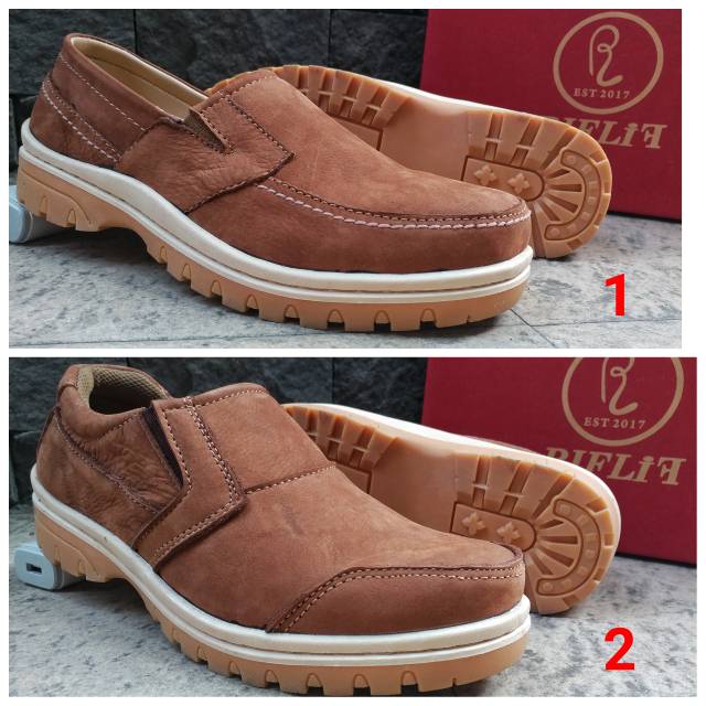 RIFLIF Sepatu Pria Casual Kulit Asli Murah