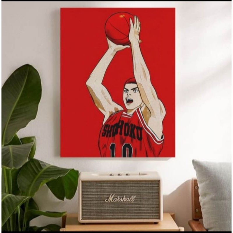 "Anime, Slam Dunk, ver.2" Poster Kayu (30x22)