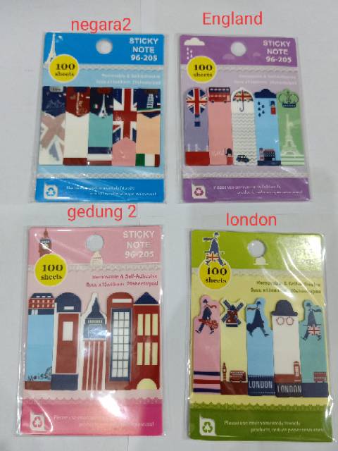 Pembatas buku plastik karakter stick notes memory book karakter pembatas buku lucu