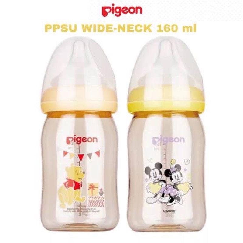 Pigeon Botol Susu PPSU Wide Neck Disney Mickey Pooh 160ml