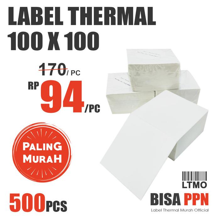 

(BISA COD) Label Barcode CF MURAH 100 x 100 kertas stiker thermal 500 pcs TERPERCAYA Kode 1137