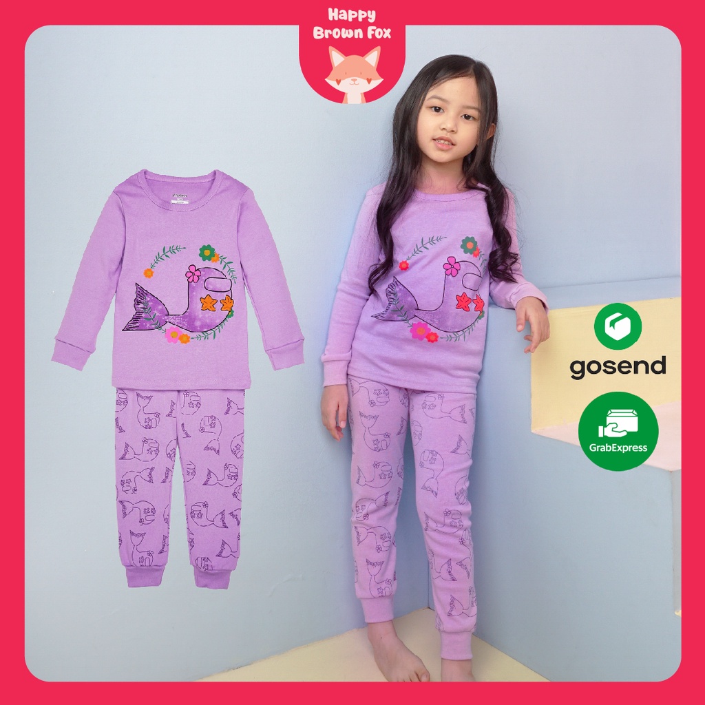 BAJU TIDUR PIYAMA ANAK SETELAN ANAK PEREMPUAN LENGAN PANJANG - AMONG US MERMAID GOYAMA