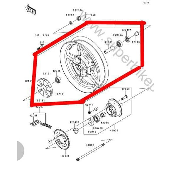 Velg Belakang Kawasaki KSR 110 Original, Ready Stock