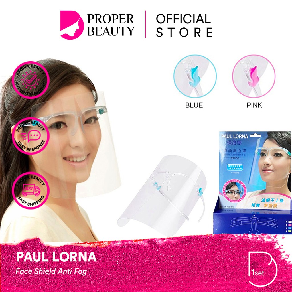 PAUL LORNA Face Shield Anti Fog Import / Pelindung Wajah Kacamata Transparan Mika / Protection Mask