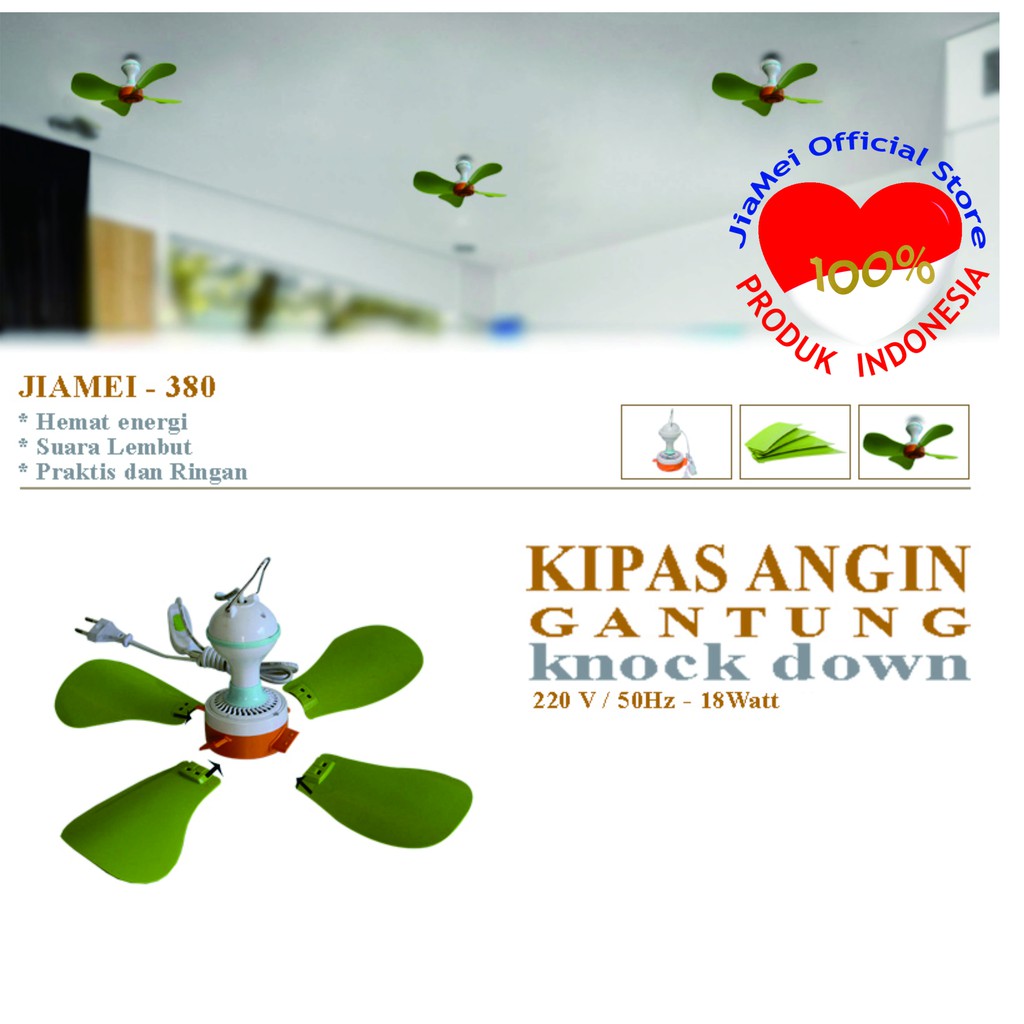 KIPAS ANGIN GANTUNG MINI FAN 18WATT JM-380 JIAMEI