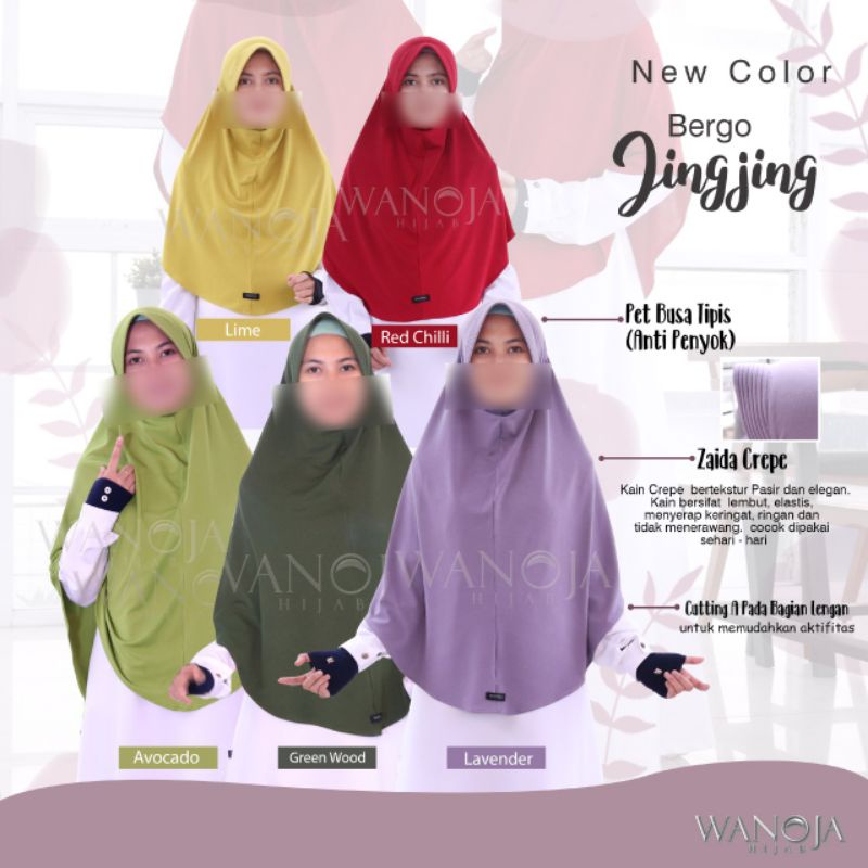 [WANOJA] BERGO JINGJING KHIMAR SYAR'I INSTAN HIJAB JILBAB