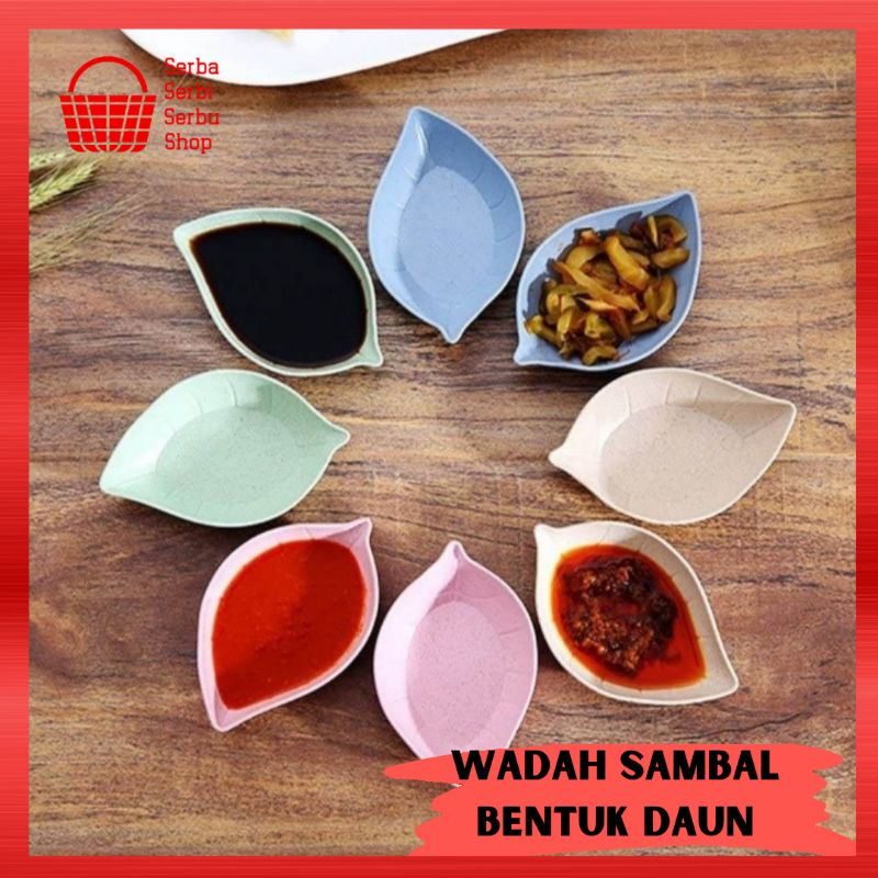 WADAH SAOS SAUS SAMBEL SAMBAL KECAP ACAR BENTUK DAUN PIRING LEPEK KECIL