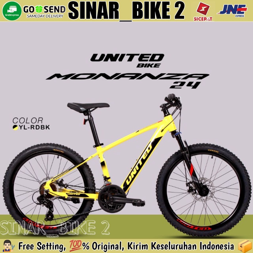 Sepeda Gunung 24 Inch MTB MONANZA 24 Inch Alloy 24 Speed Garansi Resmi