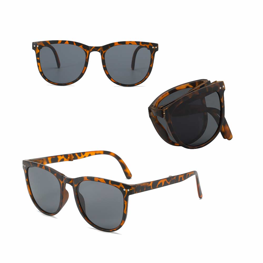 Kacamata Lipat [ Leopard ] UV400 - Anti Radiasi - Sunglasses Pria &amp; Wanita Korea - HM8092