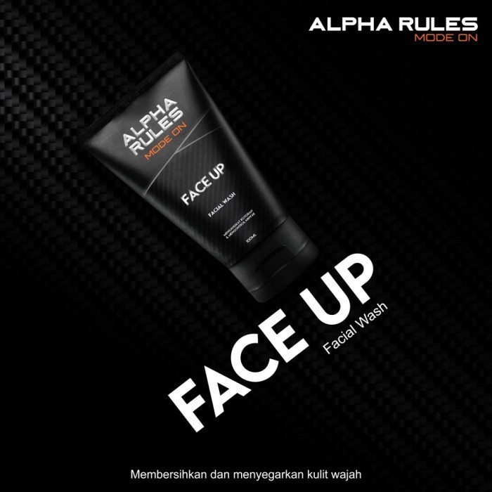 ALPHARULES Face Up Facial Wash Man Sabun Cuci Muka - 100ml New