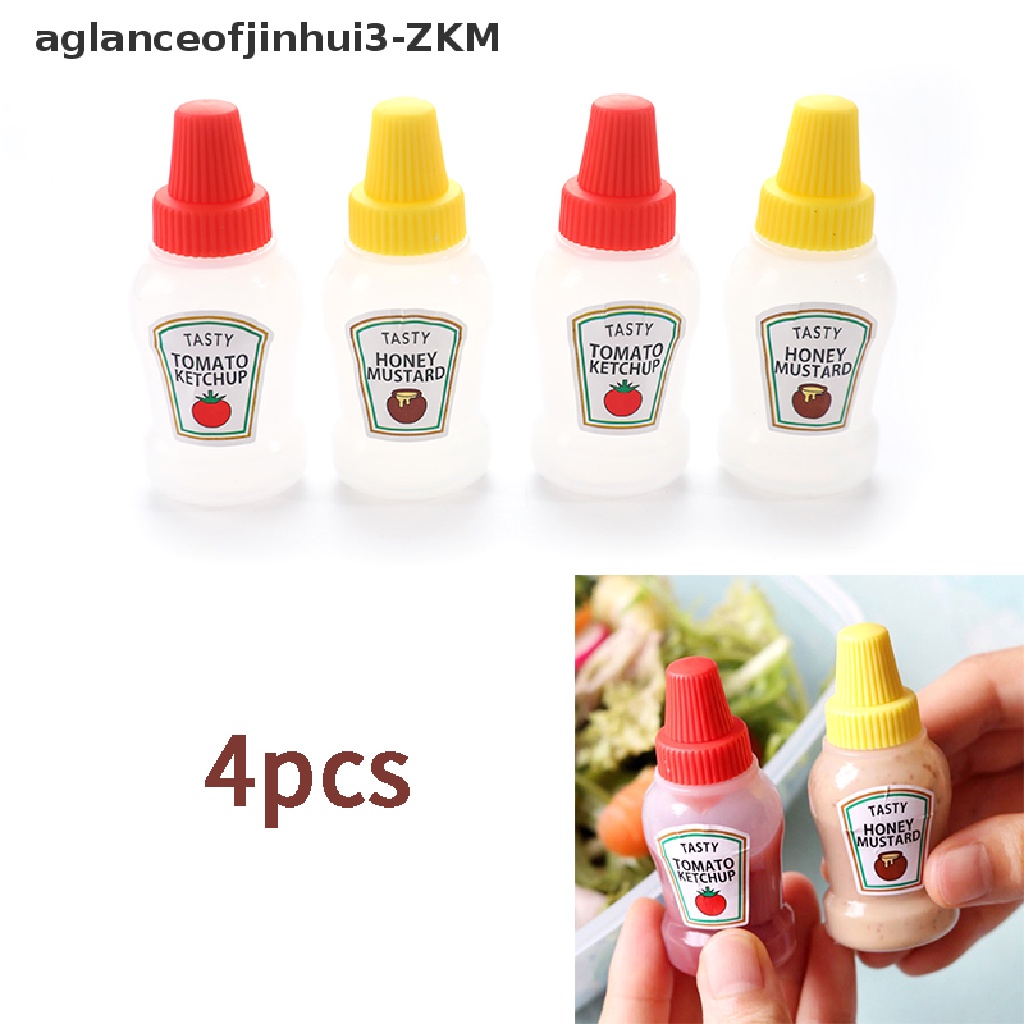 4 Pcs Botol Wadah Saus Tomat Salad Mini Portabel Ukuran 25ML