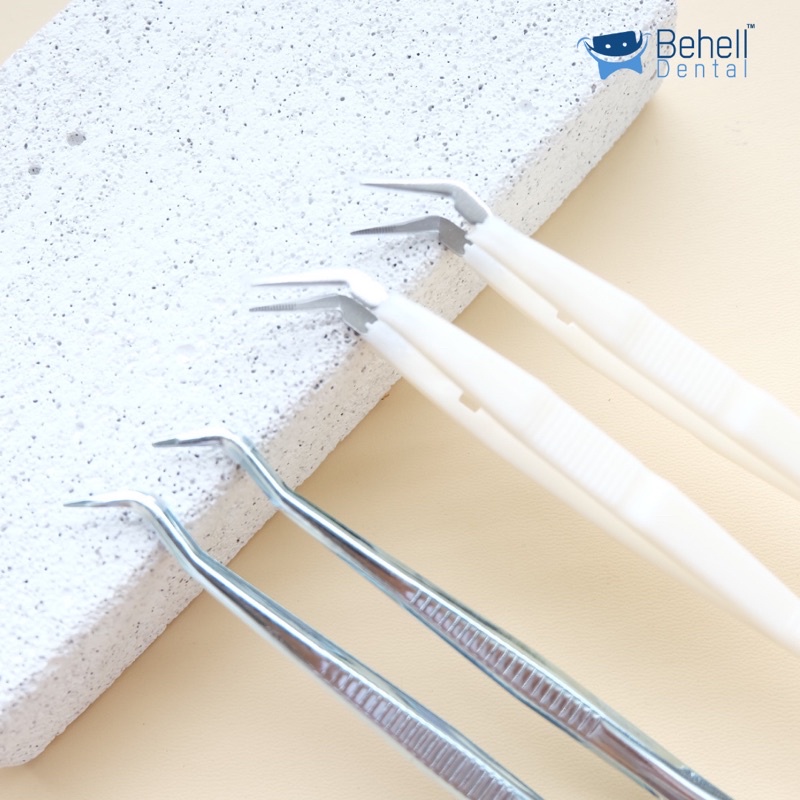 PINSET BEHEL GAGANG PLASTIK / BESI PREMIUM QUALITY Pingset L Alat Penghilang Plak Gigi Dental