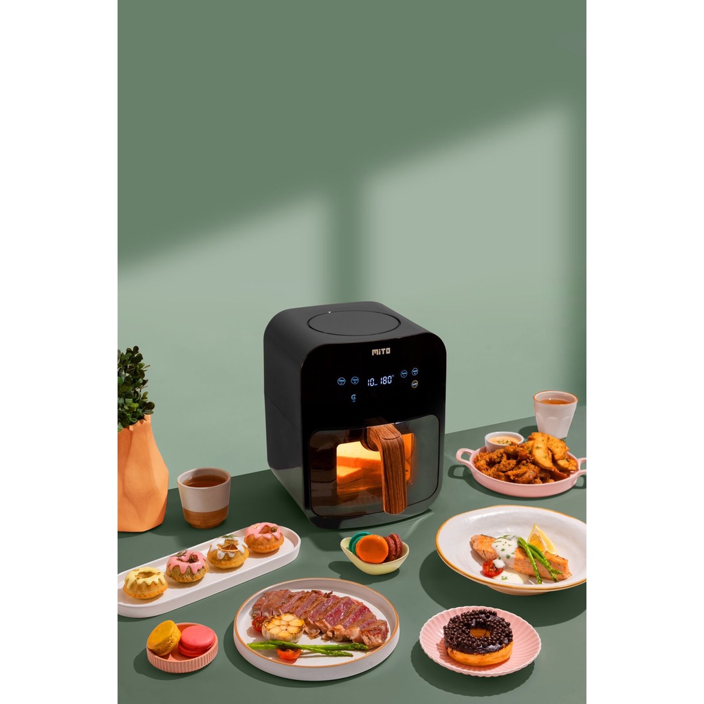 MITO Digital Air Fryer AF8 Wadah Panci Transparan  Kapasitas 4 Liter - Menggoreng Tanpa Minyak