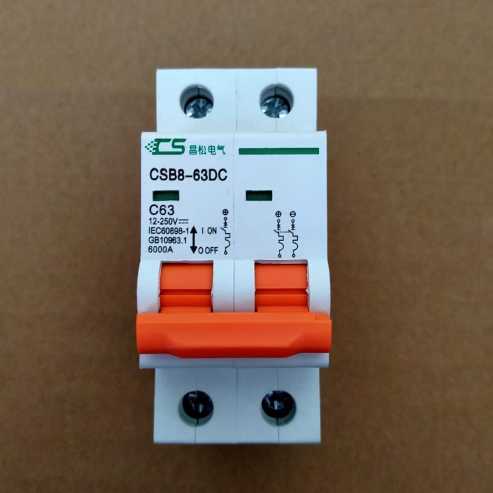 MCB DC 2P 63A 12-250V Termurah