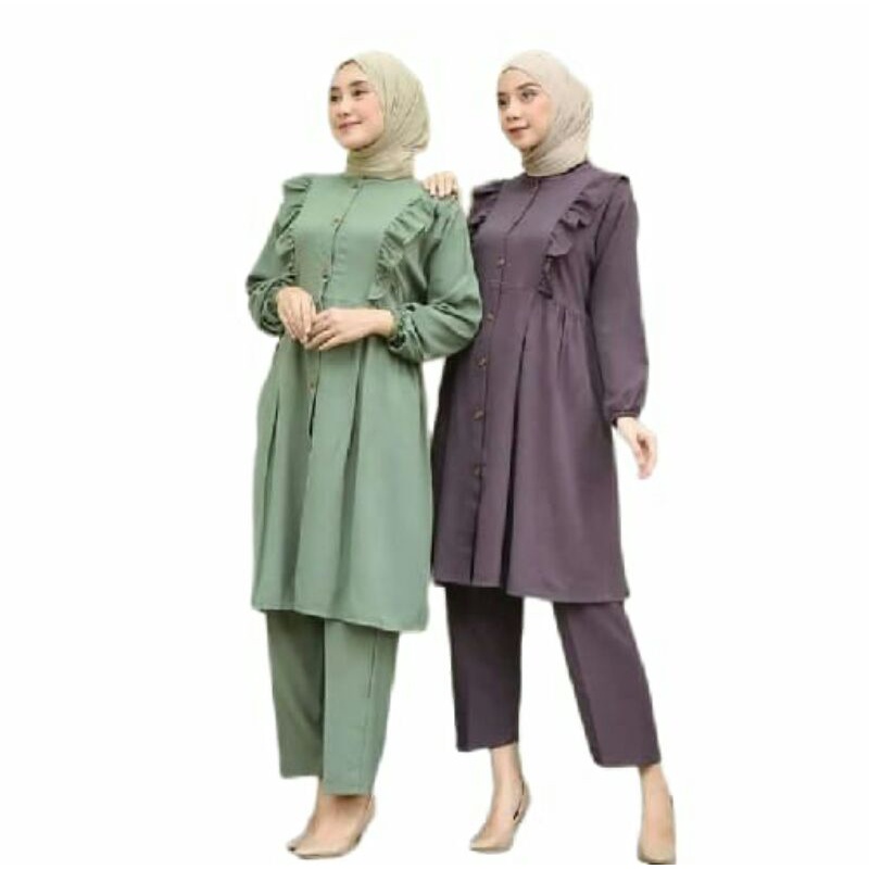 SETELAN CELANA WANITA BAJU KEKINIAN ATASAN WANITA LONG DRESS