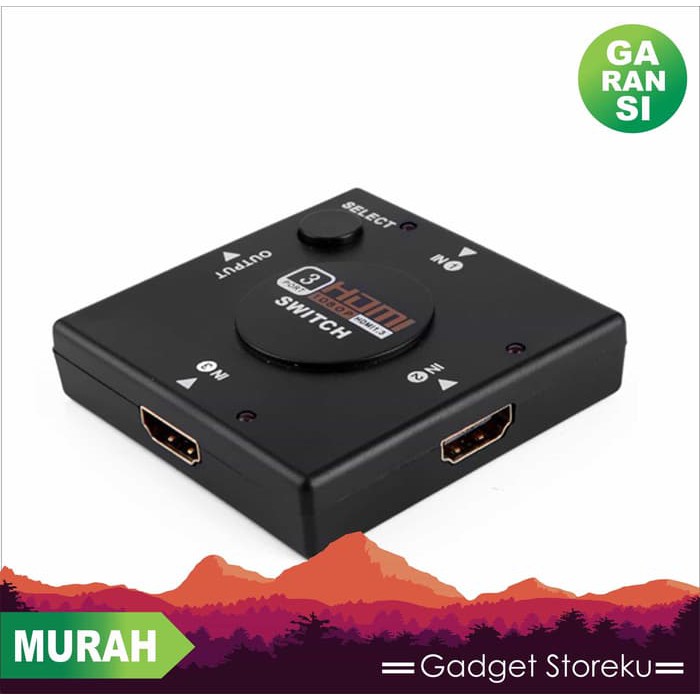 Converter HDMI Switcher 3 Port Full HD -  Splitter  HDMI Port Paralel