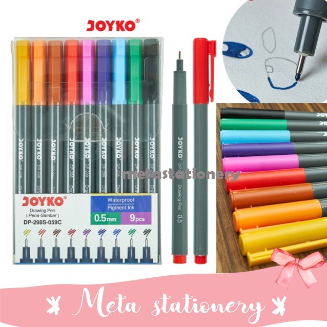 

Pendrawing- Drawing Pen / Pena Gambar Joyko Dp-298S-059C 1 Set 9 Pcs -Drawing-Pen.