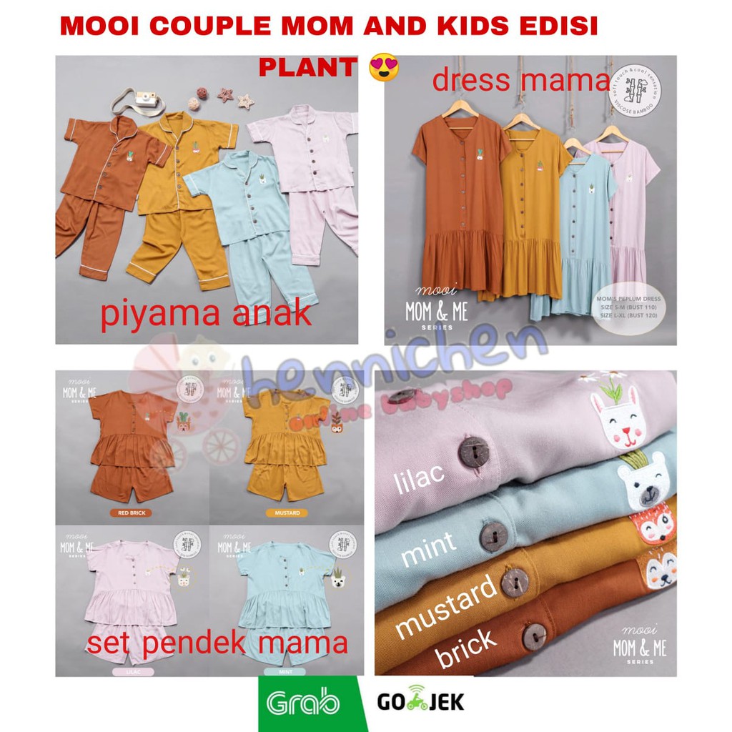 PROMO 7.7 PROMO BAJU LEBARAN MURAH Mooi Piyama mom and me Set Bamboo Viscose Setelan Baju Tidur Mama dan Anak MOMS KIDS DRESS MAM