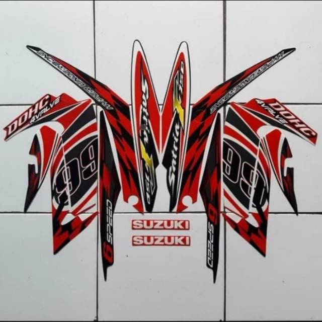 Stiker Striping Satria Fu 2012 Merah