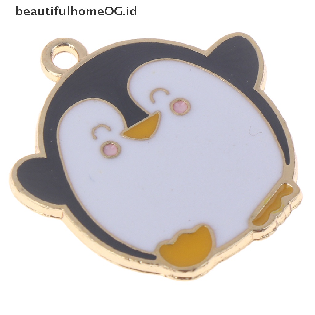 10pcs / set Liontin enamel Desain Kartun penguin charms Untuk Membuat Perhiasan