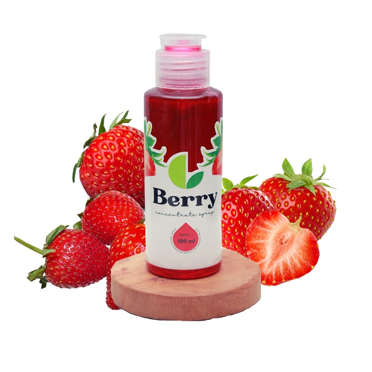 

(STRAWBERRY) Concentrate Syrup by Femmelio - 120 ml - Dengan Sari Buah Asli - Sirup Premium - Sirup Cafe