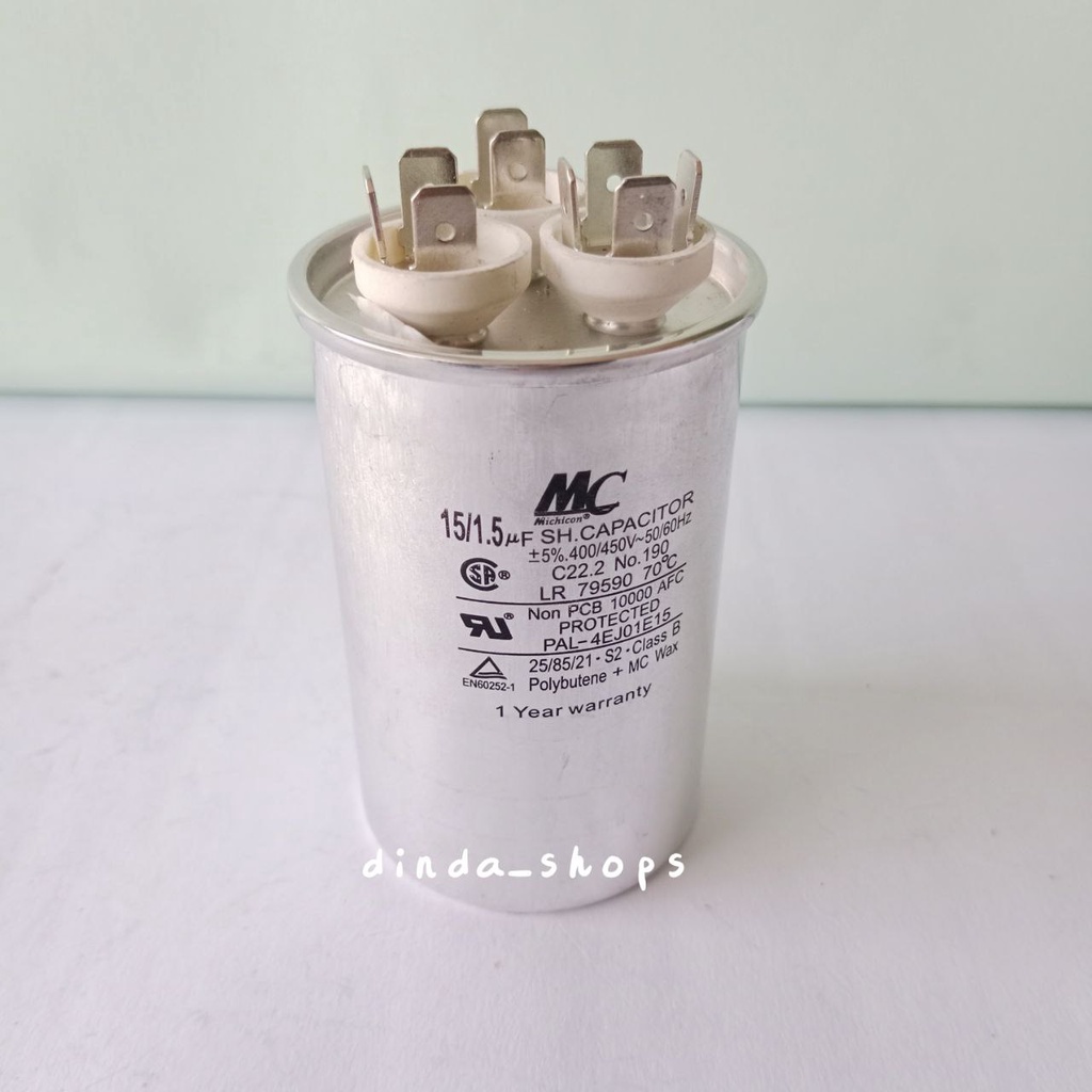 KAPASITOR AC 15/1,5 UF CAPASITOR AC DOUBLE 15/1,5 UF  KAPASITOR