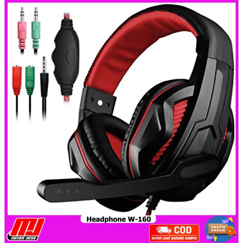 Headphone Gaming W160 Headband Wired Gaming PS4 XBOX PC Notebook