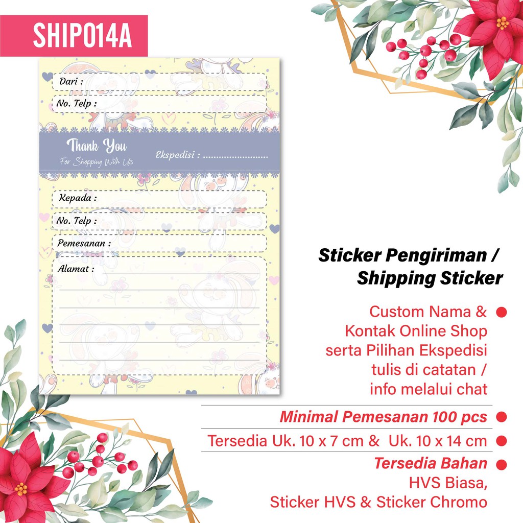 

Hanabi Shipping Sticker isi 16 pcs Stiker Label Pengiriman Kode Ship014A