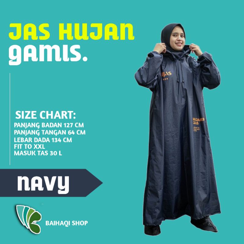 Jas Hujan Gamis/Jas Hujan Wanita Muslimah Hijab – Hijas