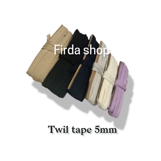 twill tape/pita katun/bisban 0,5 cm