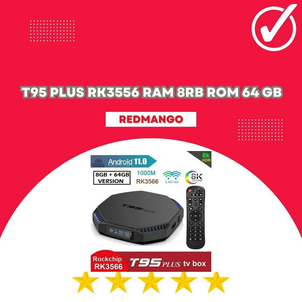T95 PLUS RK3566 - Android 11 Smart TV Box 8K - RAM 8GB ROM 64GB
