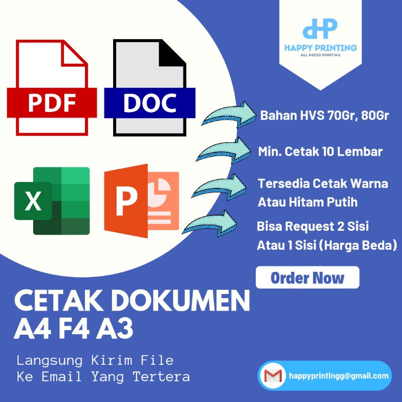

JASA PRINT/CETAK DOKUMEN A4 F4 A3 HITAM PUTIH WARNA